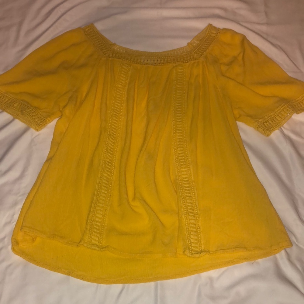Yellow Short Sleeve Blouse